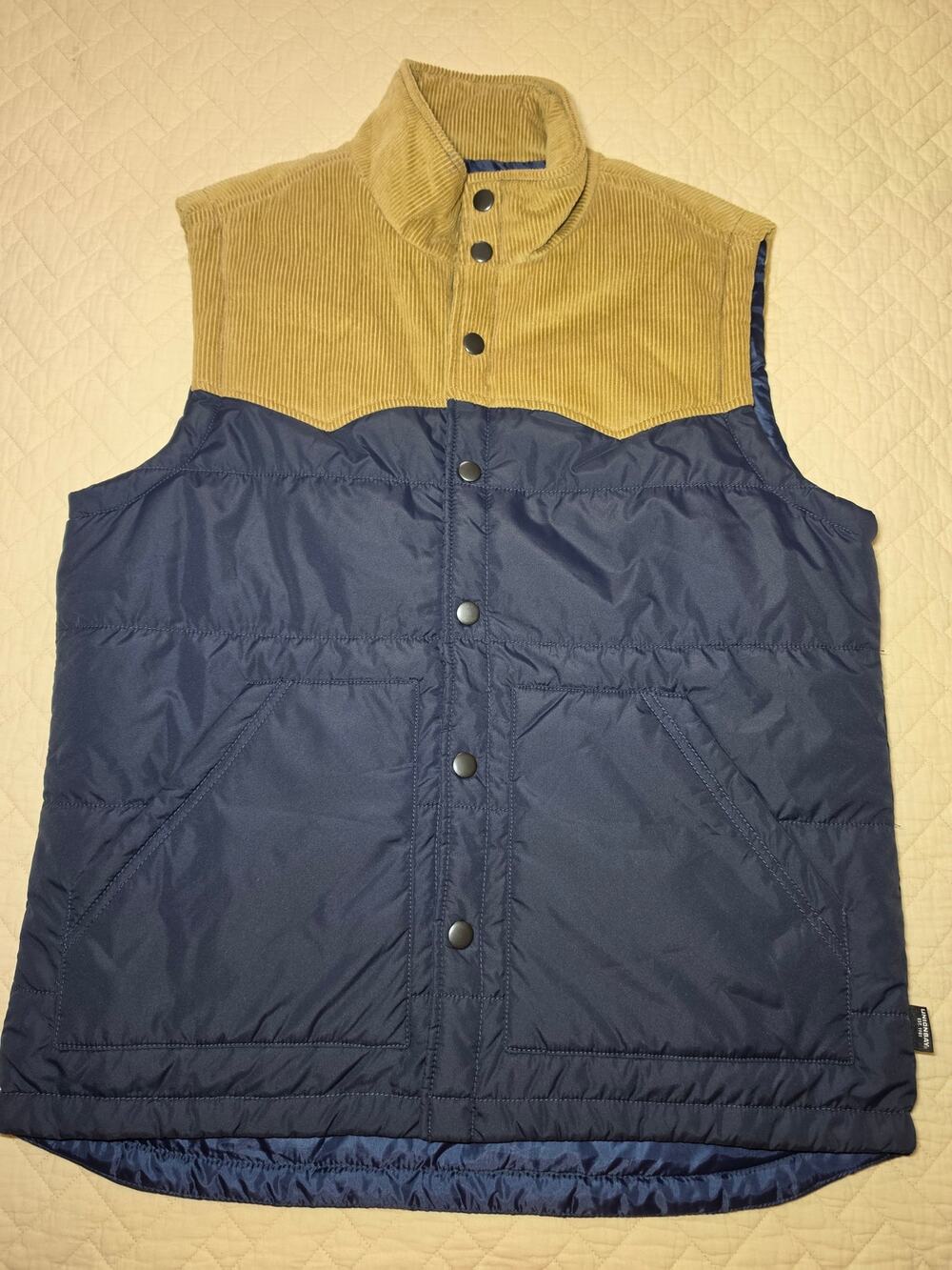 UNIONBAY Blue Elkhorn Quilted Puffer Vest Mens Sz M